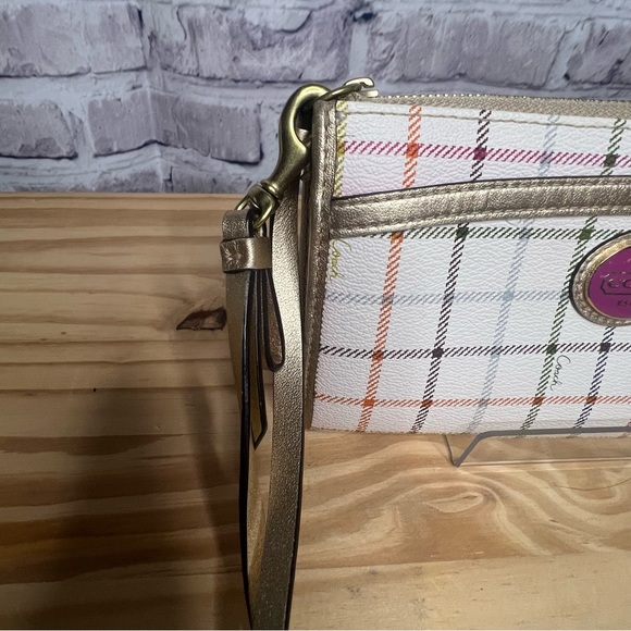 Coach Tattersall Coated Canvas Wristlet Wallet - Picture 2 of 9